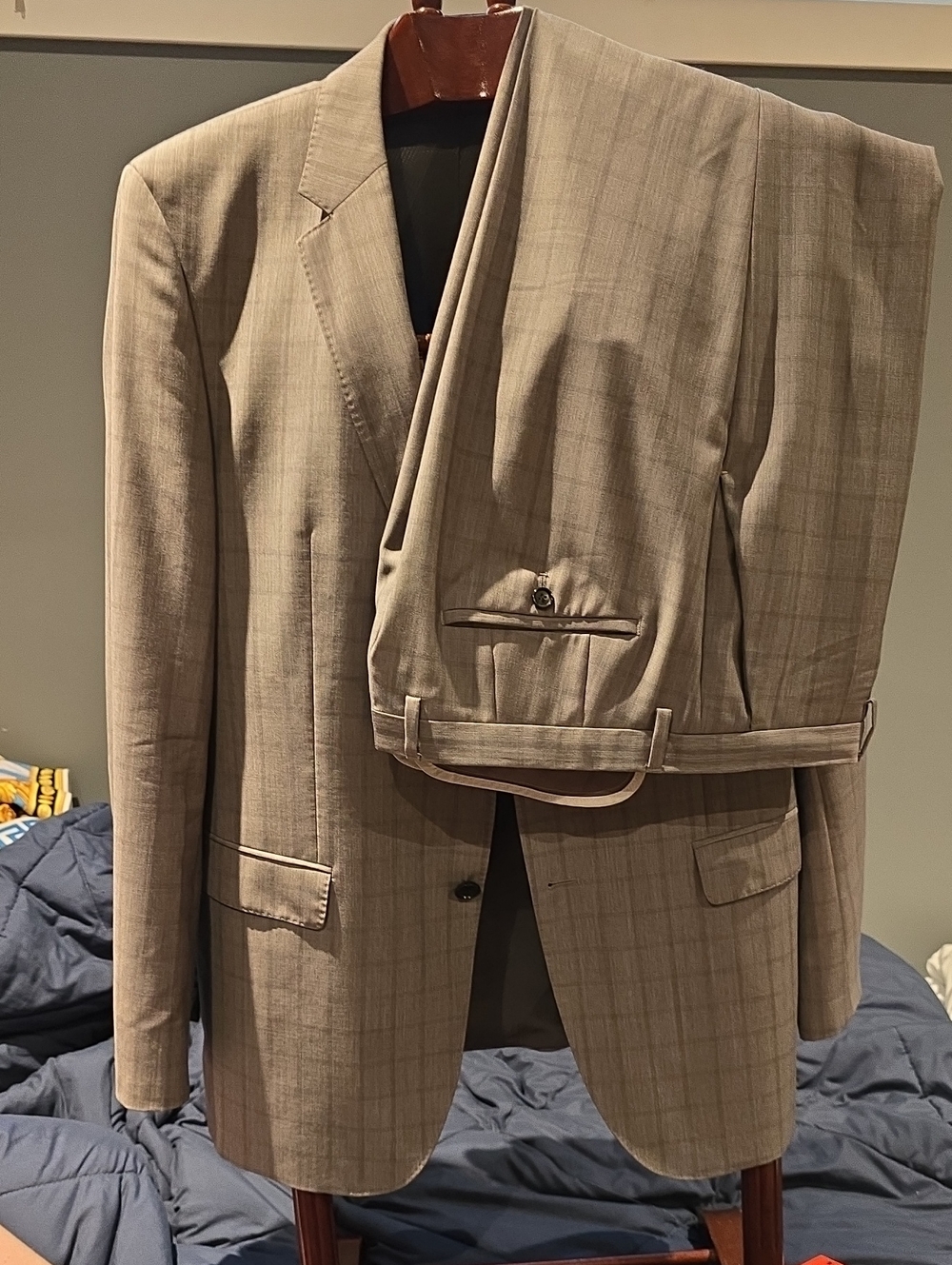 Hugo Boss Gray Windowpane Suit
